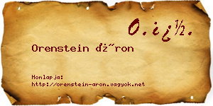Orenstein Áron névjegykártya
